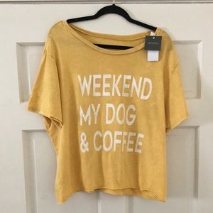 WEEKEND MY DOG AND COFFEE T-SHIRT